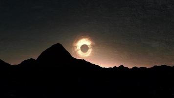 noir trou en orbite extraterrestre planète, noir trou dans le ciel video