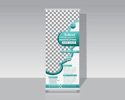 School Admission Roll Up Banner Template vector