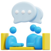 meeting 3d render icon illustration png