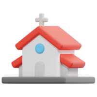 church 3d render icon illustration png