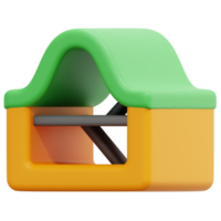 underground house 3d render icon illustration png