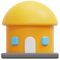 cottage 3d render icon illustration png