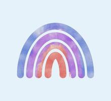 Watercolor hand drawn rainbow vector