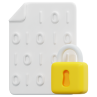 encrypted 3d render icon illustration png