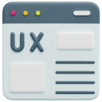 ux interface 3d render icon illustration png