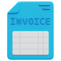 invoice 3d render icon illustration png