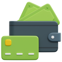 wallet 3d render icon illustration png