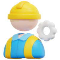 ilustração de ícone de renderização 3d de engenheiro png
