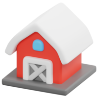 barn 3d render icon illustration png