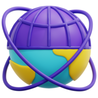 world 3d render icon illustration png