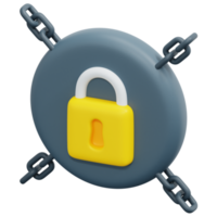 illustration de l'icône de rendu 3d de cadenas png