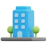 building 3d render icon illustration png