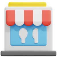 ilustração de ícone de renderização 3d de restaurante png