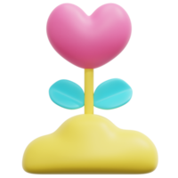 love growth 3d render icon illustration png