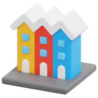 townhouse 3d render icon illustration png