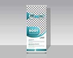 Gym or Fitness roll Up Banner vector