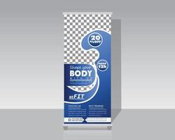 Gym or Fitness roll Up Banner vector