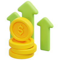 revenue 3d render icon illustration png