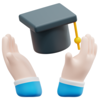 mortarboard 3d render icon illustration png