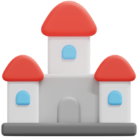 castle 3d render icon illustration png