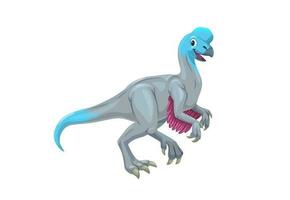 Cartoon oviraptor dinosaur character, vector