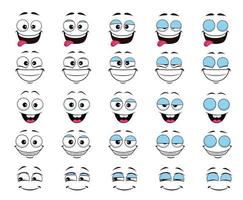 Cartoon face and blink laugh giggle eye animation vector