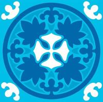 Patterned azulejo floor tile abstract background vector