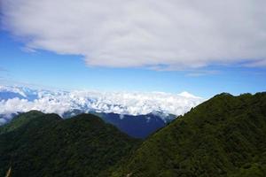 Kanchenjunga pico mostrado Entre dos montaña desde seda ruta sikkim