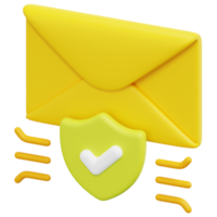 email 3d render icon illustration png