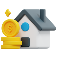 mortgage 3d render icon illustration png