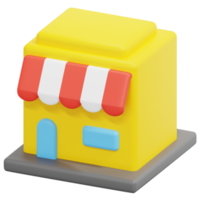 shop 3d render icon illustration png