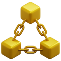 ilustração de ícone de renderização 3d blockchain png