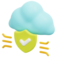 cloud 3d render icon illustration png