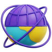 world 3d render icon illustration png