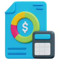 budget 3d render icon illustration png