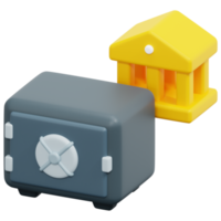 safe box 3d render icon illustration png