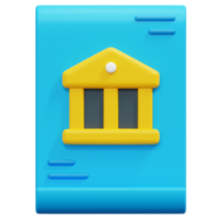 banco declaración 3d hacer icono ilustración png