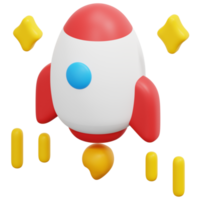 rocket 3d render icon illustration png