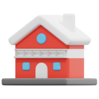 chalet 3d render icon illustration png