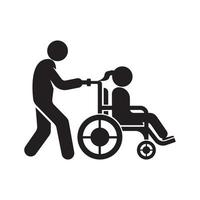 Simple wheelchair symbol icon,illustration design template. vector