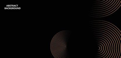 Abstract glowing circle lines on dark background. Futuristic technology concept. Horizontal banner template. Suit for poster, cover, banner, brochure, website vector