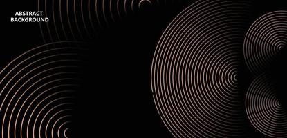 Abstract glowing circle lines on dark background. Futuristic technology concept. Horizontal banner template. Suit for poster, cover, banner, brochure, website vector