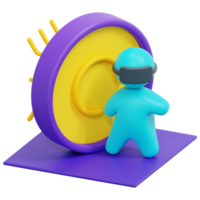 cyberspace 3d render icon illustration png