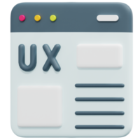 ux interface 3d render icon illustration png