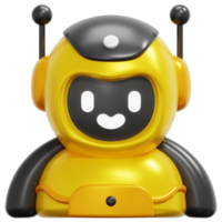 robot 3d render icon illustration png