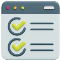 checkbox 3d render icon illustration png