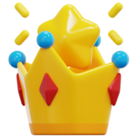 krona 3d framställa ikon illustration png