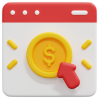 betalen per Klik 3d geven icoon illustratie png