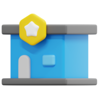 police station 3d render icon illustration png