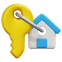 door key 3d render icon illustration png